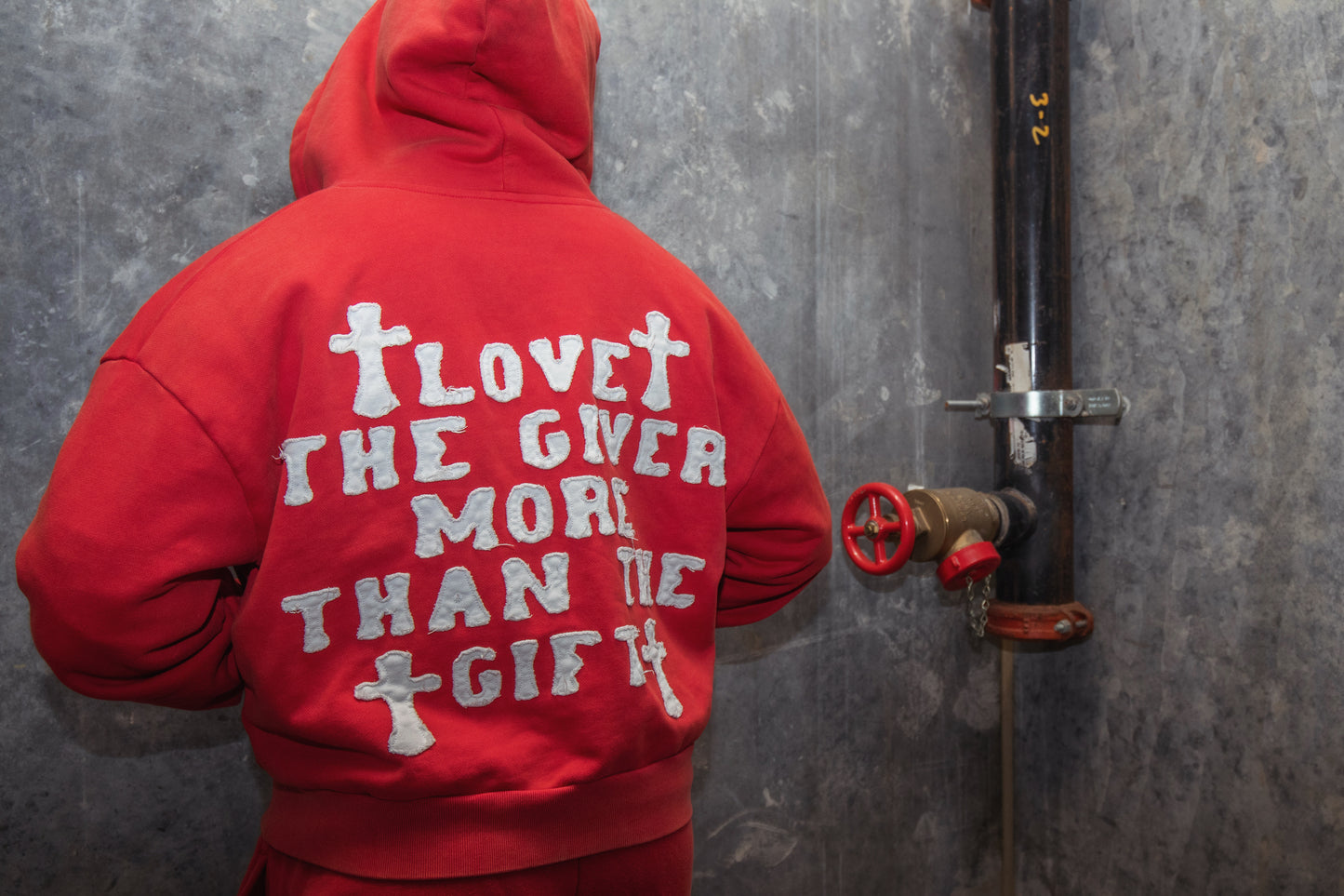 'Love The Giver' Zip Up Hoodie(Red)