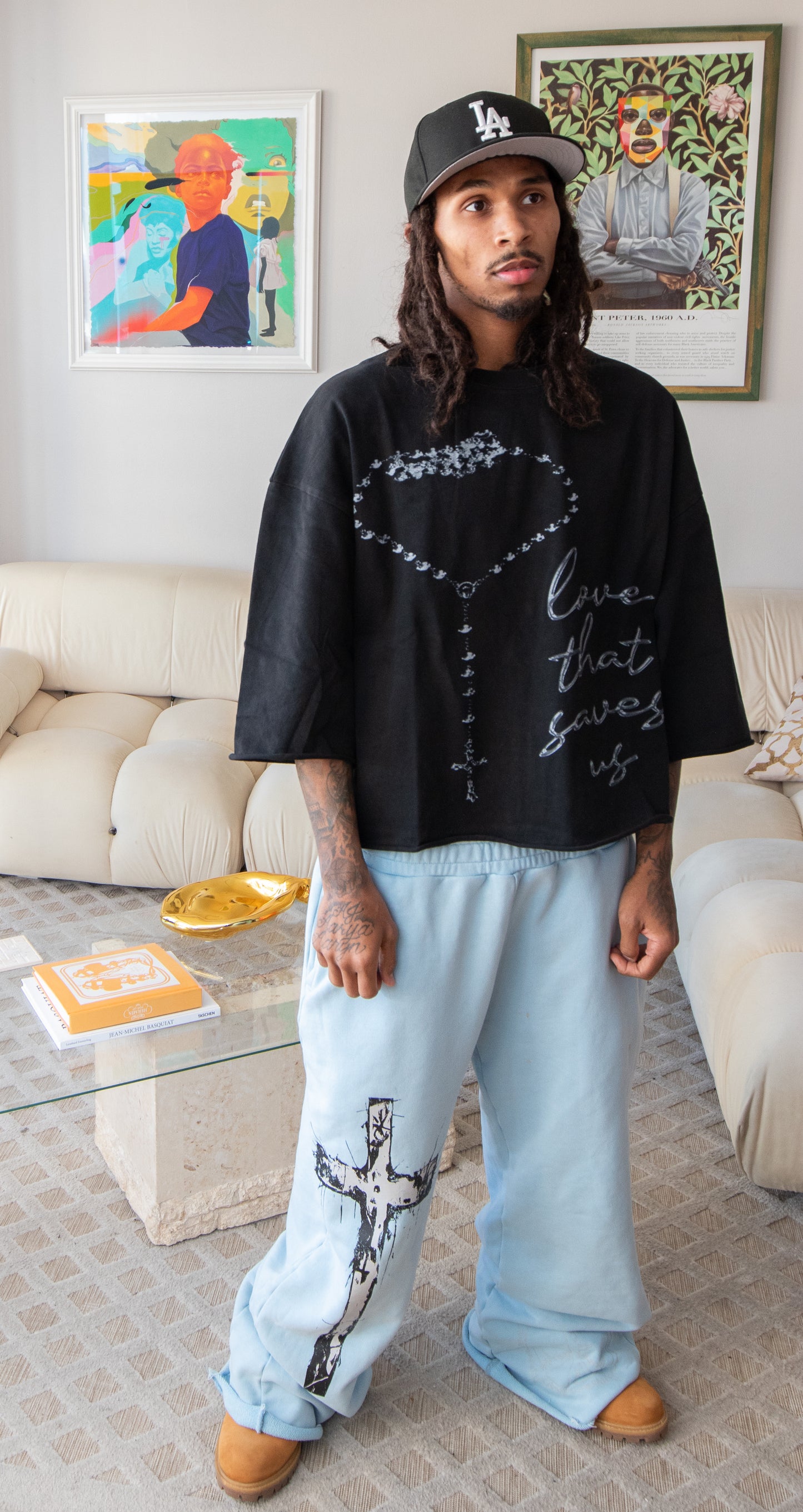 'Love That Saves Us' Oversized Crop Tee