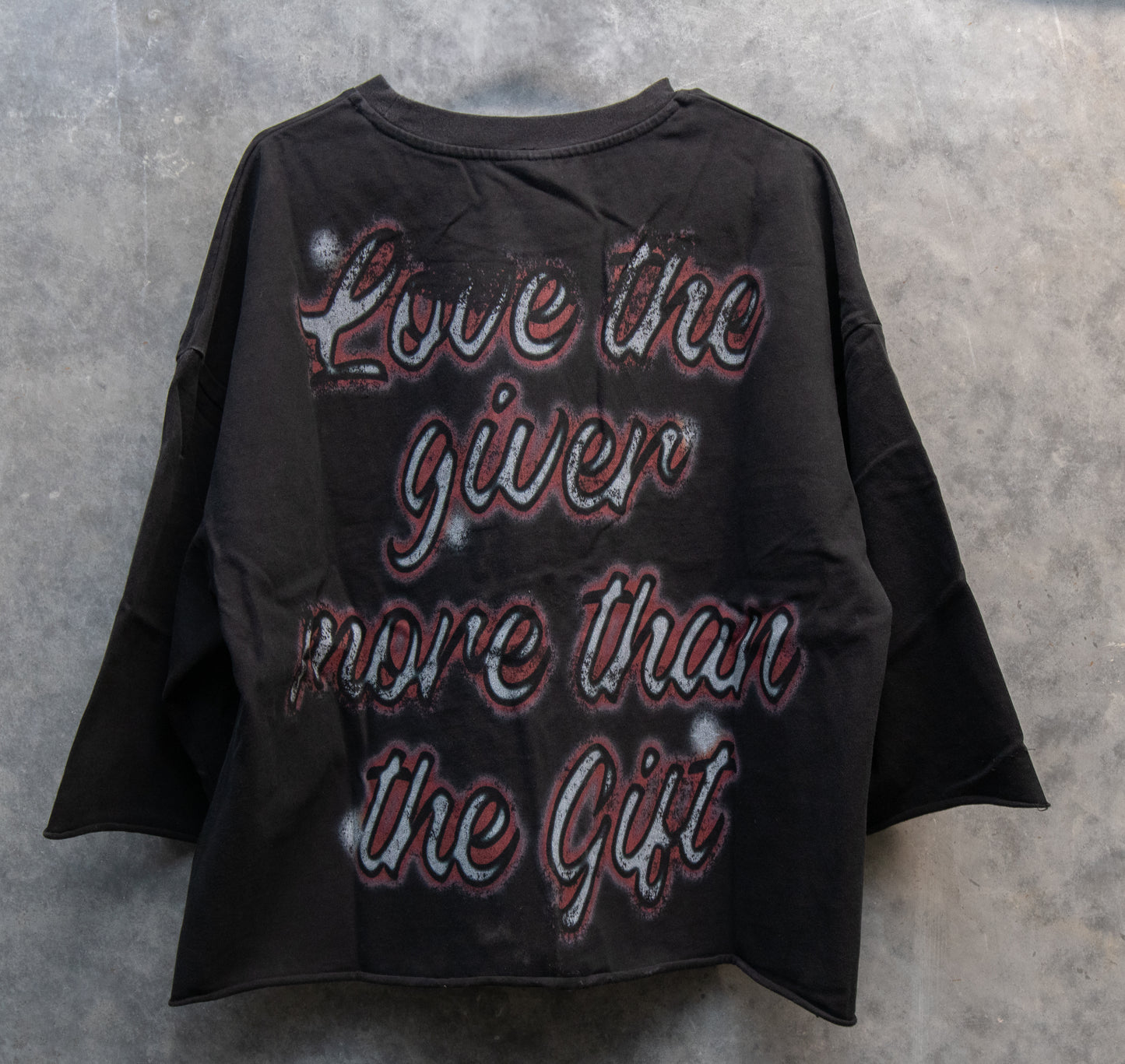 'Love The Giver Not The Gift' Oversized Crop Tee