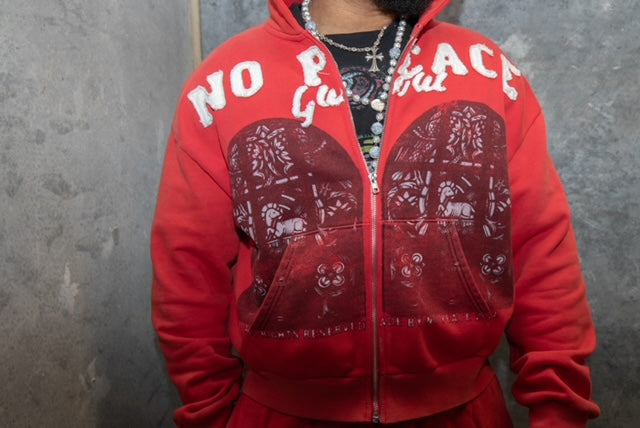 'Love The Giver' Zip Up Hoodie(Red)