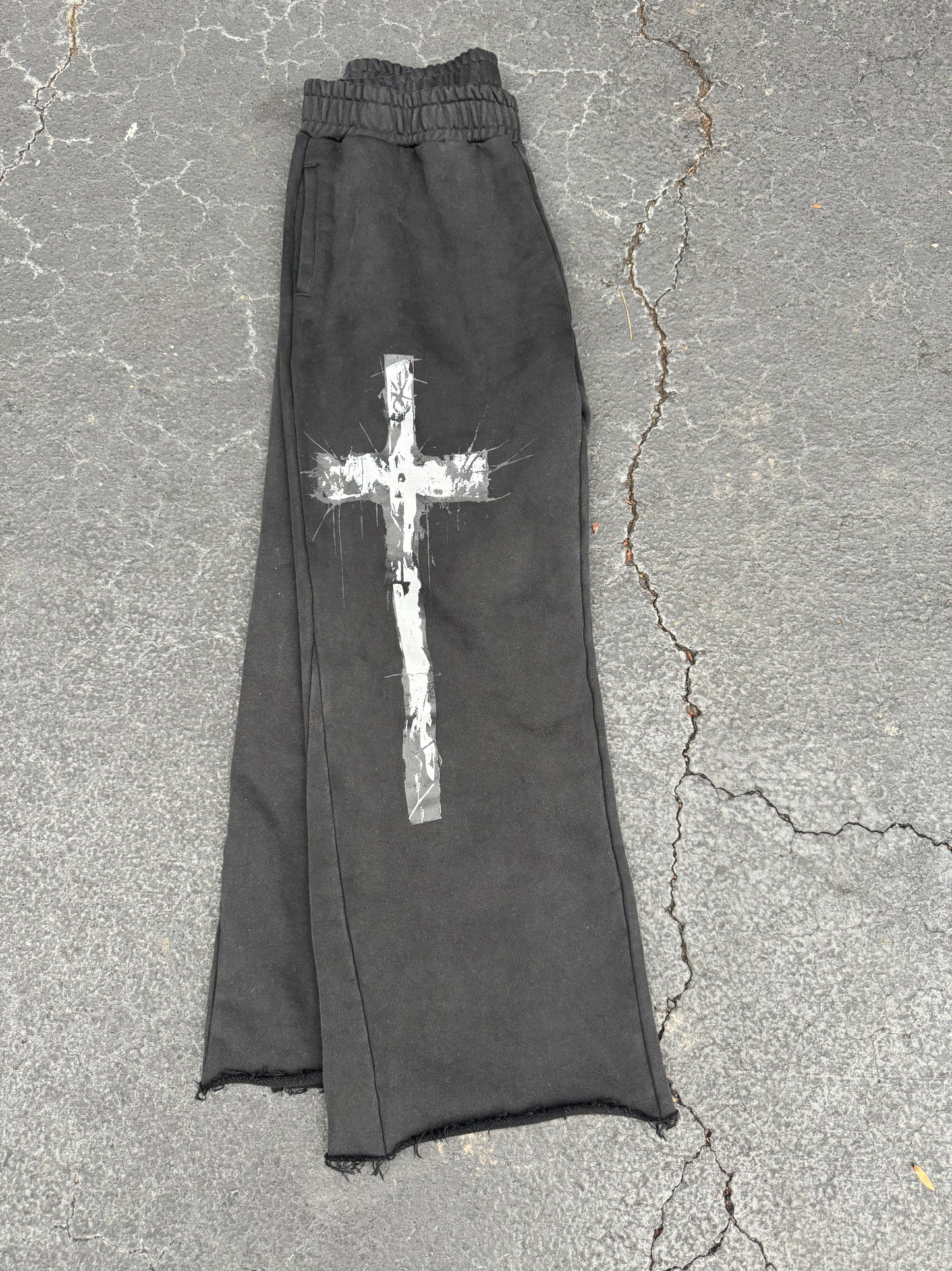 No Peace Flared Sweats (Black)