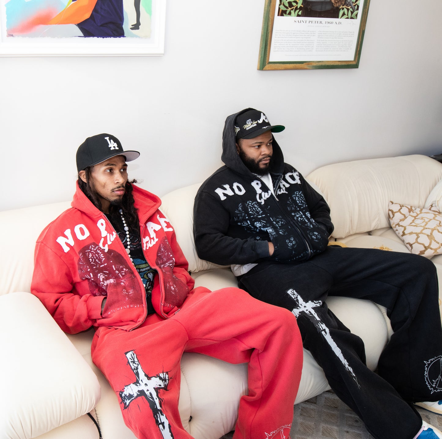No Peace Flared Sweats (Red)