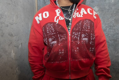 'Love The Giver' Zip Up Hoodie(Red)