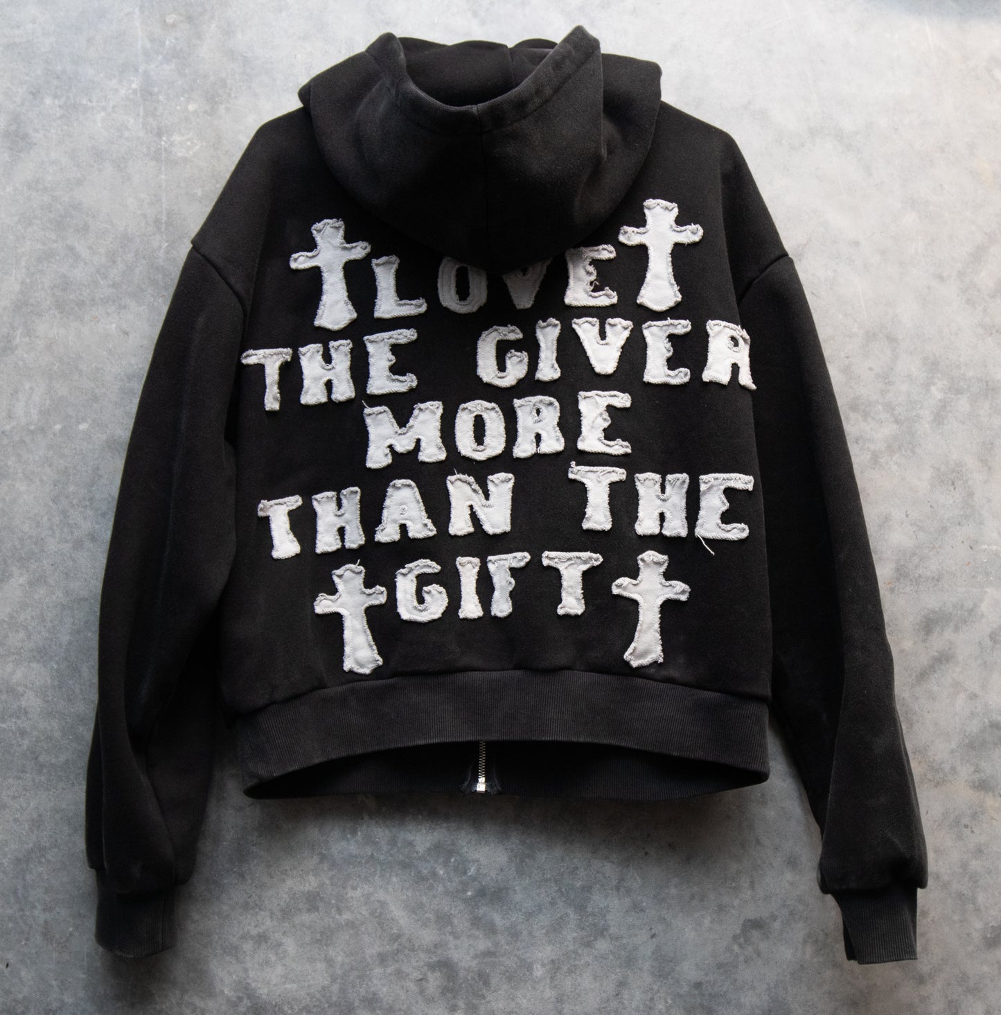 'Love The Giver' Zip Up Hoodie(Black)