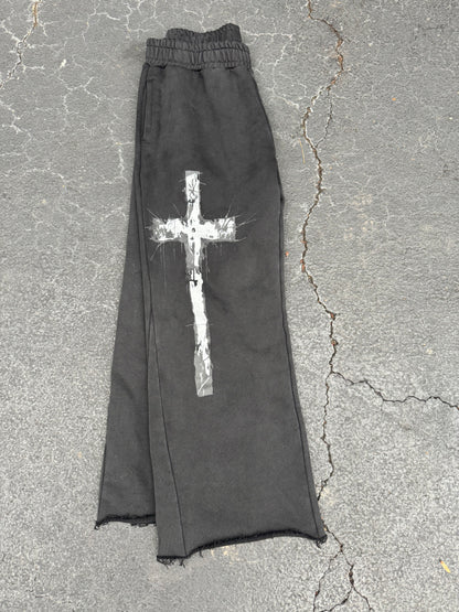 No Peace Flared Sweats (Black)