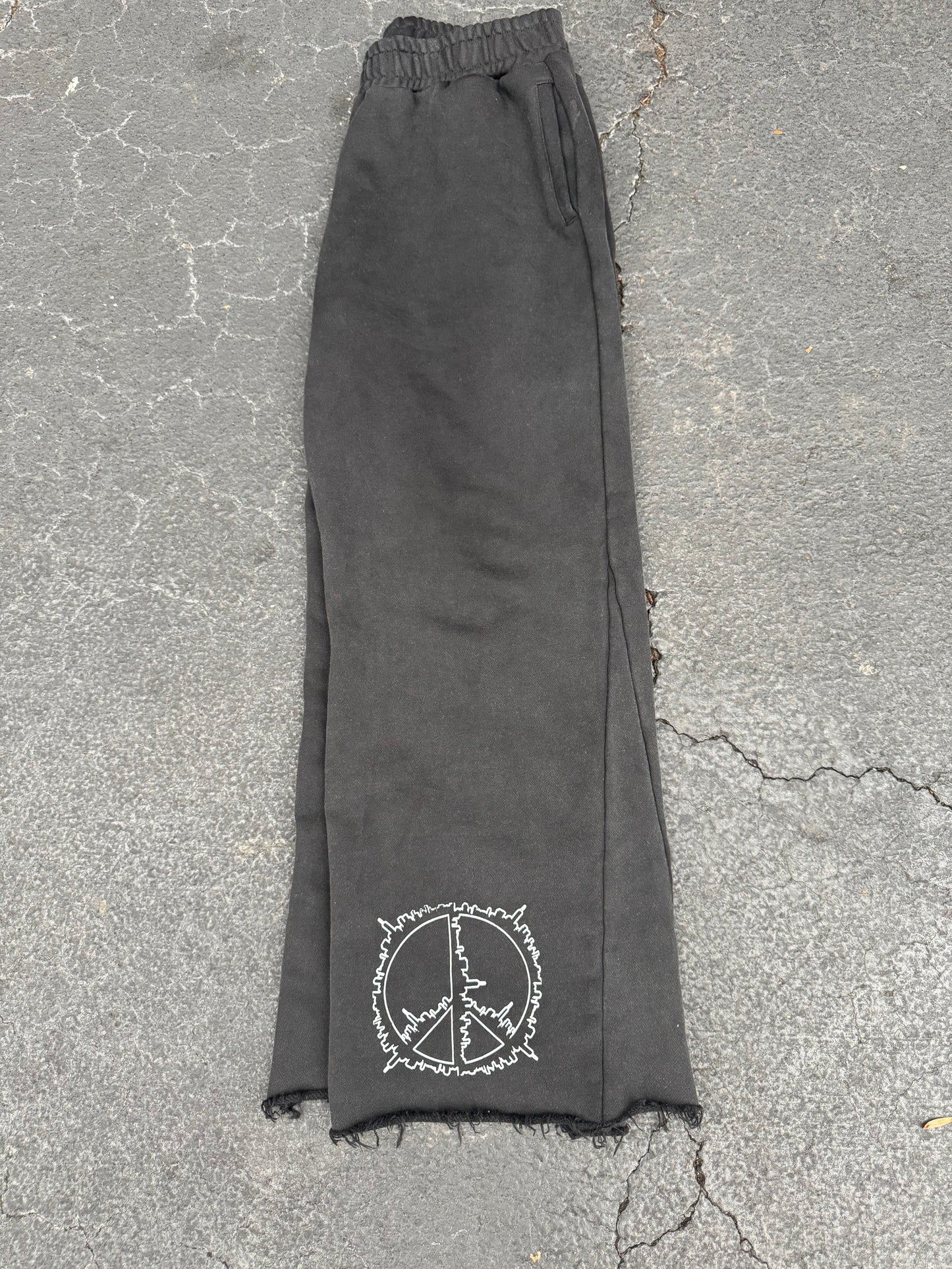 No Peace Flared Sweats (Black)