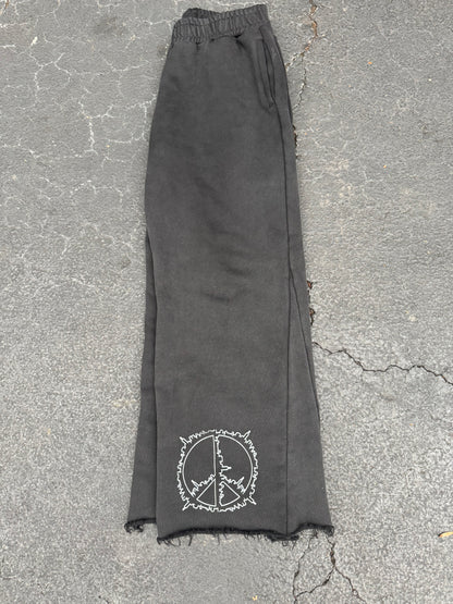 No Peace Flared Sweats (Black)