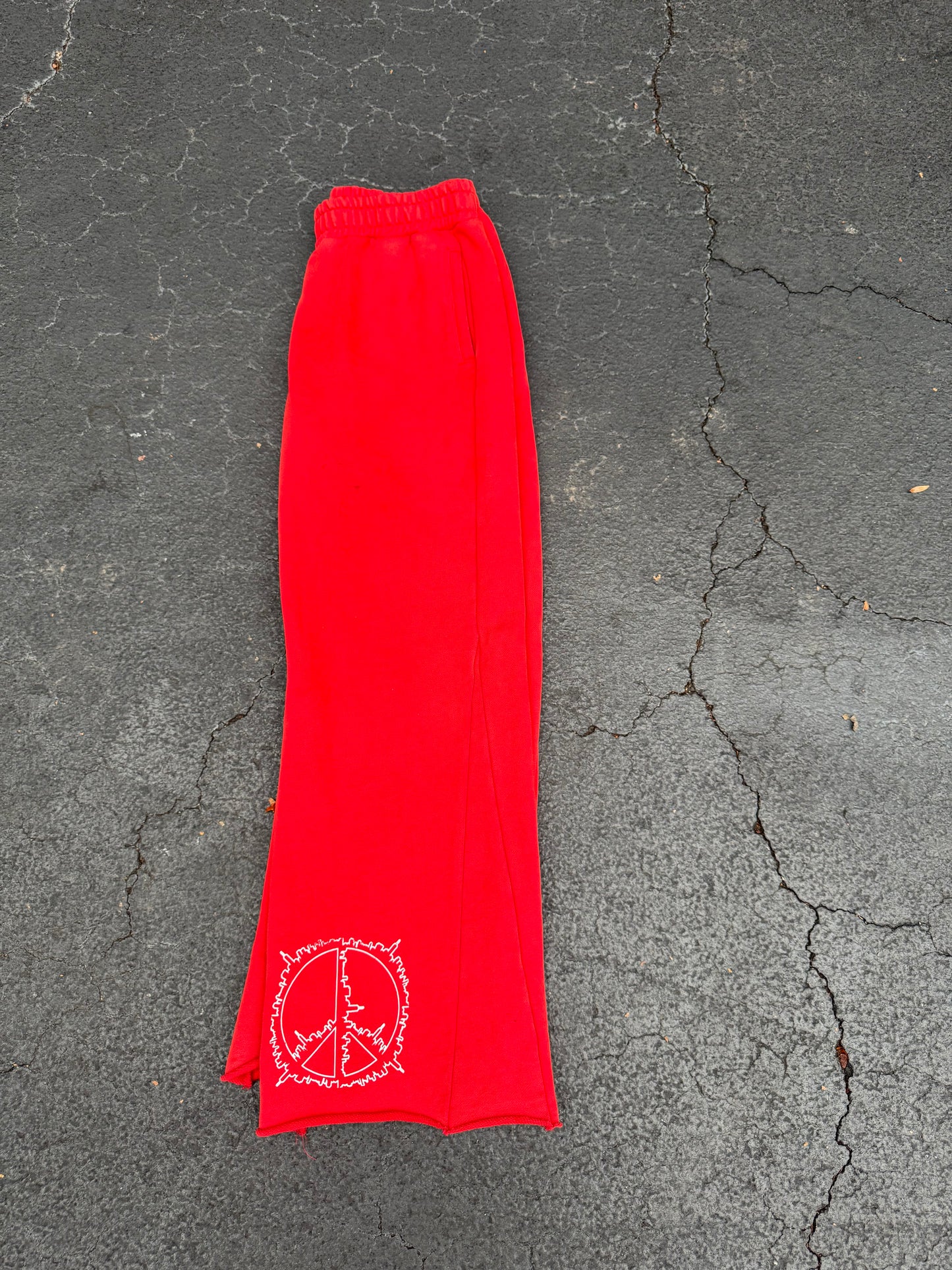 No Peace Flared Sweats (Red)